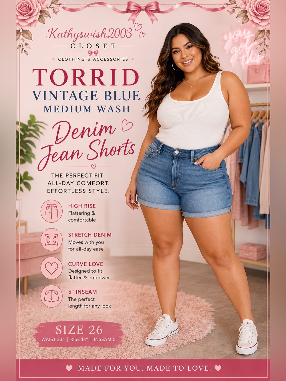 Torrid Vintage Blue Medium Wash Denim Jean Shorts